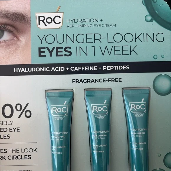 NEW ROC Hydration+ Replumping Eye Cream,
0.6 fl oz, 3-pack - Fully Sealed - Picture 2 of 8